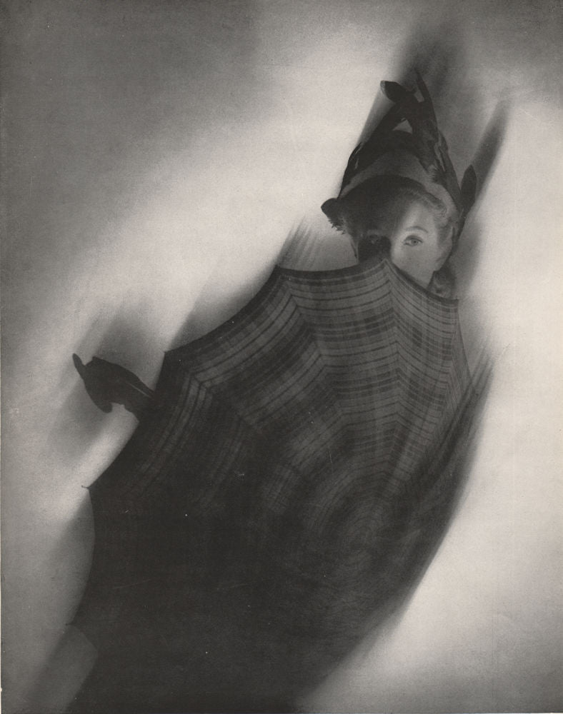 FASHION. Lady with parasol. Meerson 1947 old vintage print picture